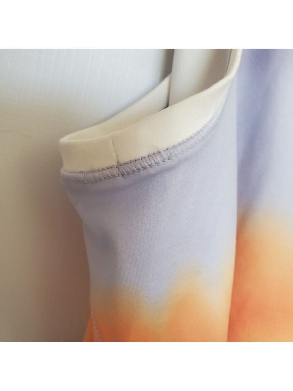 ATHLETA SHANTI PRINT OMBRE CROP TANK RACERBACK WHITE ORANGE PURPLE WOMENS ( S ) - Picture 6 of 10